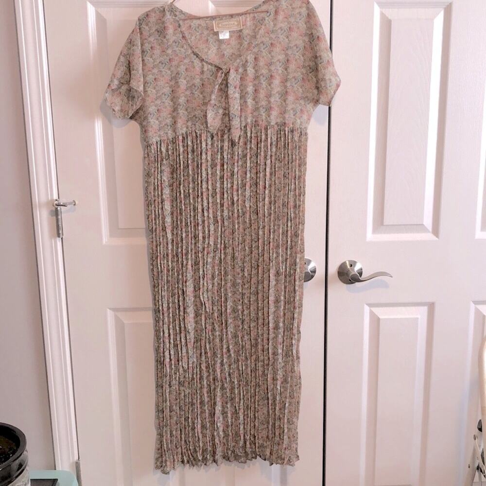 Vintage Bonjour Womens Sheer Dress Size Small Floral
